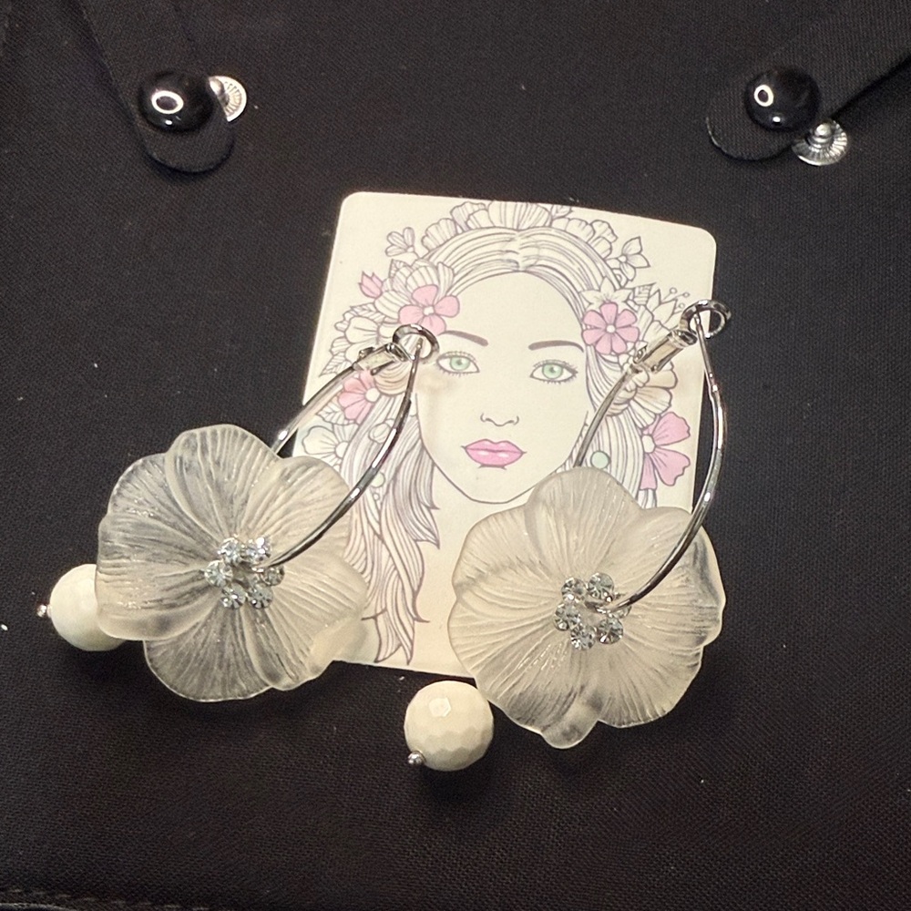 Elegant Silver Floral Earrings